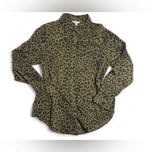 Lucky Brand Animal Print Shirt - Black and Green size L